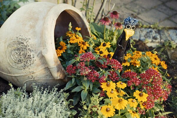 Dekorative Beetgestaltung im Herbst